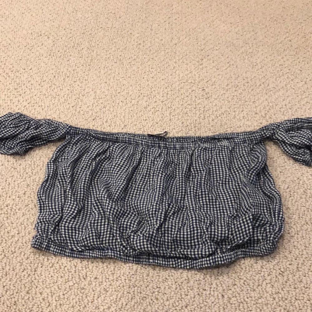 Gingham Off the Shoulder top